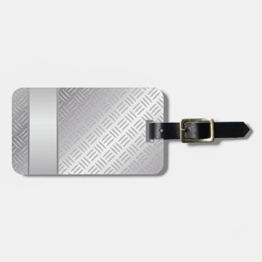 Metaaldiamantpatroon Bagagelabel (Voorkant horizontaal)