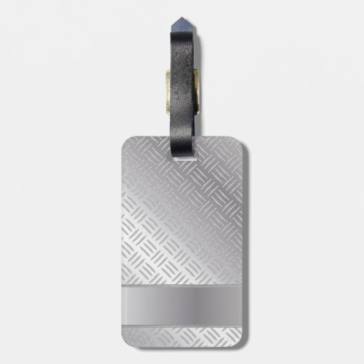 Metaaldiamantpatroon Bagagelabel (Achterkant verticaal)