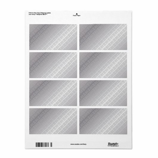 Metaaldiamantpatroon Etiket (Full Sheet)