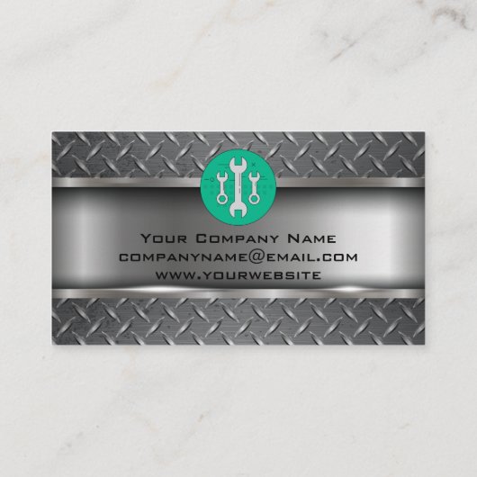 Metaaldiamantstaal | Logo van Wrenches | Mechanisc Visitekaartje (Achterkant)