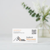 Metaaldoek bovenaan | Onroerend goed | QR-code Visitekaartje (Staand voorkant)