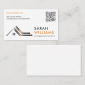 Metaaldoek bovenaan | Onroerend goed | QR-code Visitekaartje (Voorkant / Achterkant)