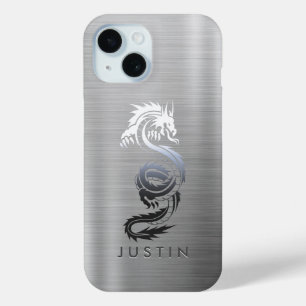 Metaaldraak geborsteld iPhone 15 case