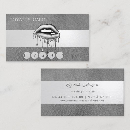 Metaaldruppelaar, leder klantenkaartje (Voorkant / Achterkant)