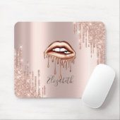 Metaaldruppelaar, Roos Gold Glitter Drivers Muismat (Met muis)