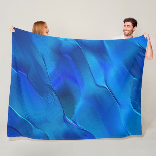 Metaalduinen in levendige blauwe kleuren fleece deken (In situ)