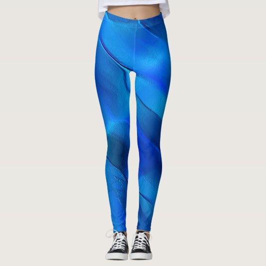 Metaalduinen in levendige blauwe kleuren leggings (Voorkant)