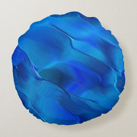 Metaalduinen in levendige blauwe kleuren rond kussen (Achterkant)