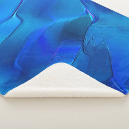 Metaalduinen in levendige blauwe kleuren sherpa deken