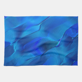 Metaalduinen in levendige blauwe kleuren theedoek