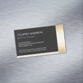 Metaalgarnaal en leder met strips magnetisch visitekaartje (Voorbeeld)