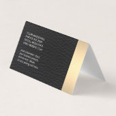 Metaalgarnaal en leder met strips visitekaartje (Achterkant)