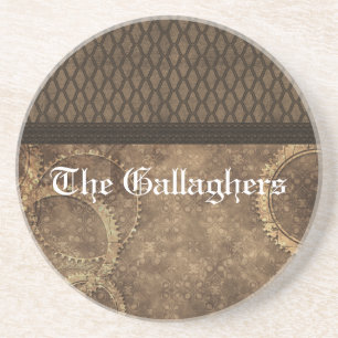Metaalgear Steampunk-Onderzetter, bruin Zandsteen Onderzetter