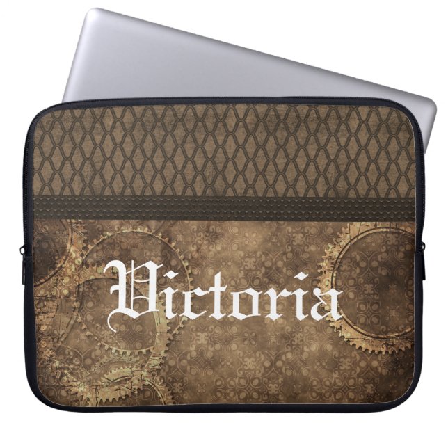 Metaalgear Steampunk-Sleeve, bruin Laptop Sleeve (Voorkant)