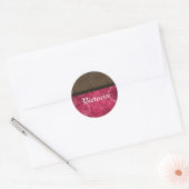 Metaalgear Steampunk-Stickers, roze Ronde Sticker (Envelop)