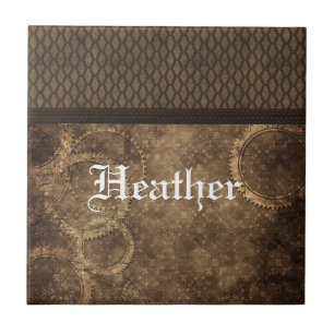 Metaalgear Steampunk-Tegel, bruin Tegeltje