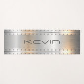 Metaalgeborsteld aluminium geometrisch ontwerp yogamat (Voorkant (horizontaal))