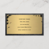 Metaalgeborsteld goud | Ledergrens Visitekaartje (Achterkant)