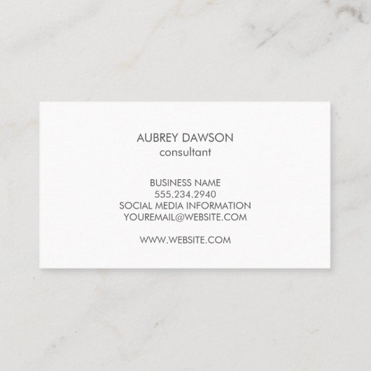 Metaalgeborsteld textiel | Monogram Visitekaartje (Achterkant)