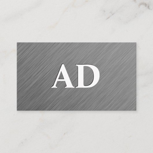 Metaalgeborsteld textiel | Monogram Visitekaartje (Voorkant)