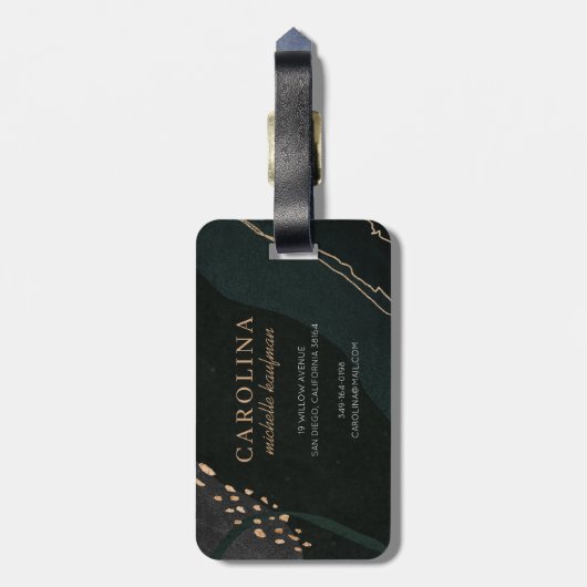 Metaalgeode Bagagelabel (Achterkant verticaal)