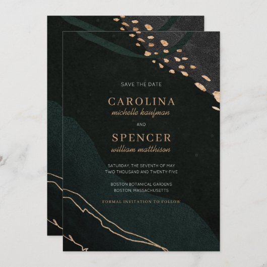 Metaalgeode Save The Date (Voorkant / Achterkant)