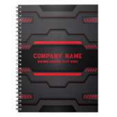 Metaalgeometrisch ontwerp voor zwart en rood notitieboek (Voorkant)