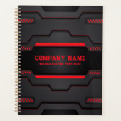 Metaalgeometrisch ontwerp voor zwart en rood planner (Voorkant)