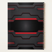 Metaalgeometrisch ontwerp voor zwart en rood planner (Achterkant)