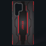 Metaalgeometrisch ontwerp voor zwart en rood samsung galaxy hoesje<br><div class="desc">Afbeelding van een zwart-rood metrisch ontwerp. Modern masculinair ontwerp.</div>