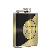 Metaalgeometrisch ontwerp voor zwarte en goudfaux heupfles (Rechts)