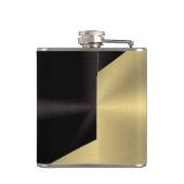 Metaalgeometrisch ontwerp voor zwarte en goudfaux heupfles (Achterkant)