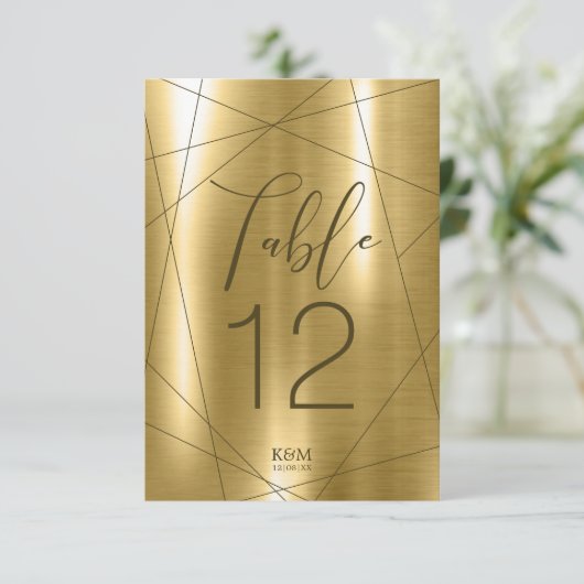 Metaalgeometrische tabelnummers Gold ID648 Kaart (Staand voorkant)