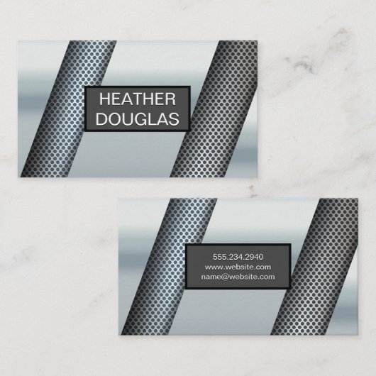 Metaalgeperforeerd | Metaal Abstract patroon Visitekaartje (Voorkant / Achterkant)