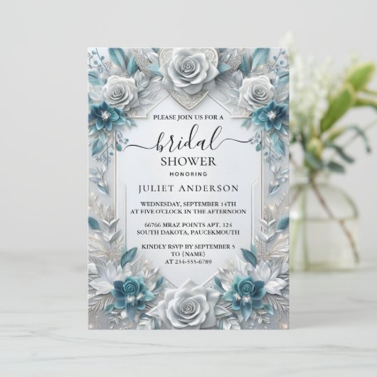 Metaalglam glanzend high-end zilver Vrijgezellenfe Kaart (Staand voorkant)