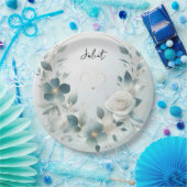 Metaalglam glanzend high-end zilver Vrijgezellenfe Papieren Bordje (Feest)