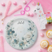 Metaalglam glanzend high-end zilver Vrijgezellenfe Papieren Bordje (Feest)