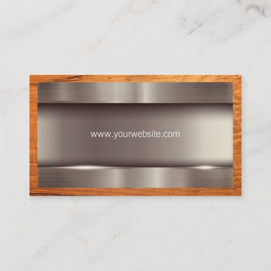 Metaalglans | Houtnerf Visitekaartje (Achterkant)