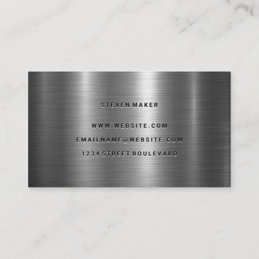 metaalglans visitekaartje (Achterkant)