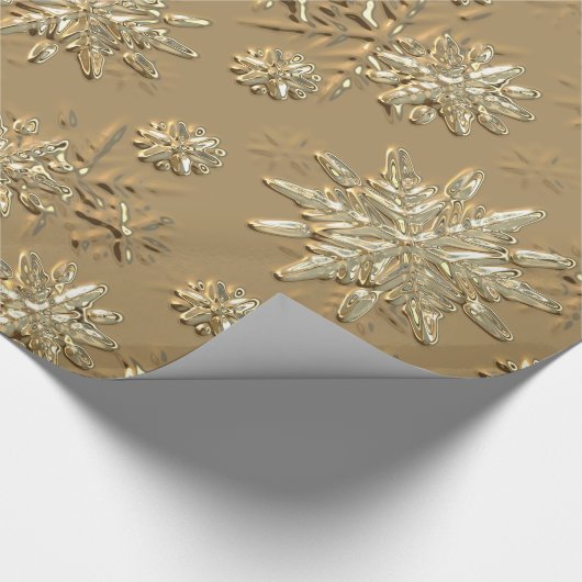 MetaalGold Effect Snowflake Wrappapier Cadeaupapier (Hoek)