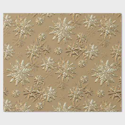 MetaalGold Effect Snowflake Wrappapier Cadeaupapier (Vlak)