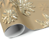 MetaalGold Effect Snowflake Wrappapier Cadeaupapier (Rol Hoek)