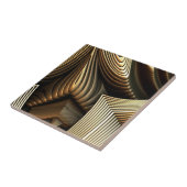 Metaalgolden golven patroon tegeltje (Zijkant)