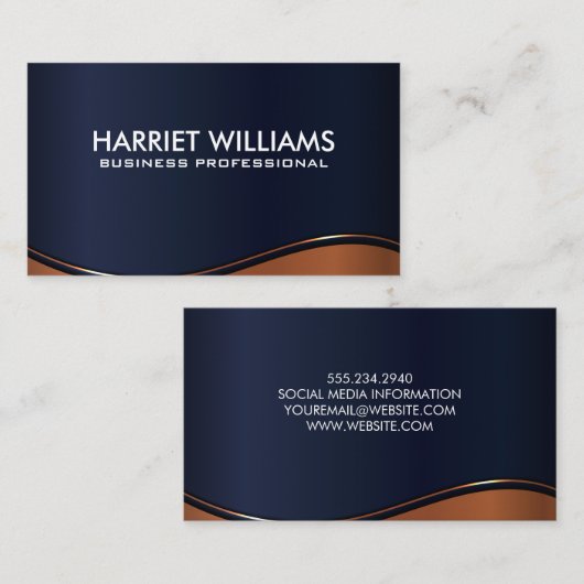 metaalgolf | Donkerblauw Visitekaartje (Voorkant / Achterkant)