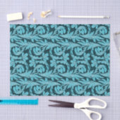Metaalgolven-donkerder Blauwgroen-WEEFSUE WRAP PAP Tissuepapier (Craft)