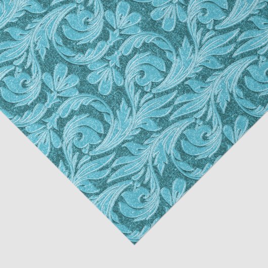 Metaalgolven - Licht Blauwgroen-WEEFSUE WRAPPINGPA Tissuepapier (Detail)