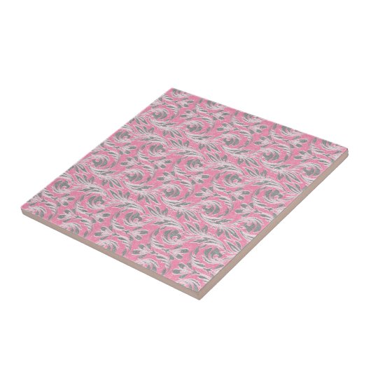 Metaalgolven, lt. roze-wit tegeltje (Zijkant)