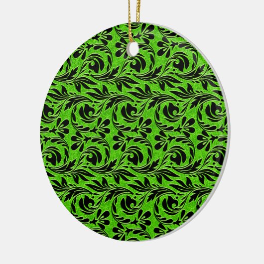 Metaalgolven, neonzwart ROND ORNAMENT (Links)