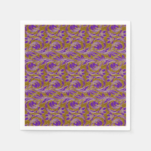 Metaalgolven-Paars-Gold-2-PAPIERPARTIJNAPKINS Servetten (Voorkant)