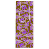 Metaalgolven-Paars-Gold-WINE-GIFT BAG Wijn Cadeautas (Voorkant)